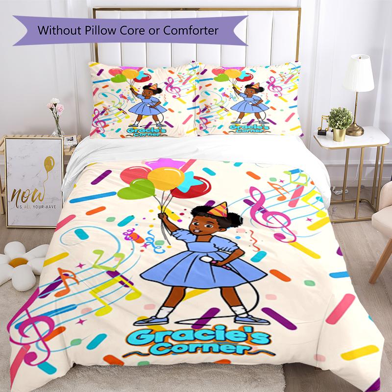 3pcs Gracie's Corner pattern bedding set duvet cover set includes duvet cover &pillowcases, perfect all season bedroom decoration & gift