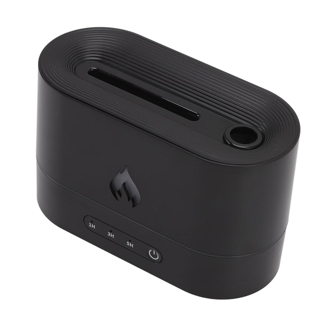 Увлажнитель воздуха 250 мл, аромадиффузор, световой узор с пламенем, USB-блок питания для домашней комнаты, черный