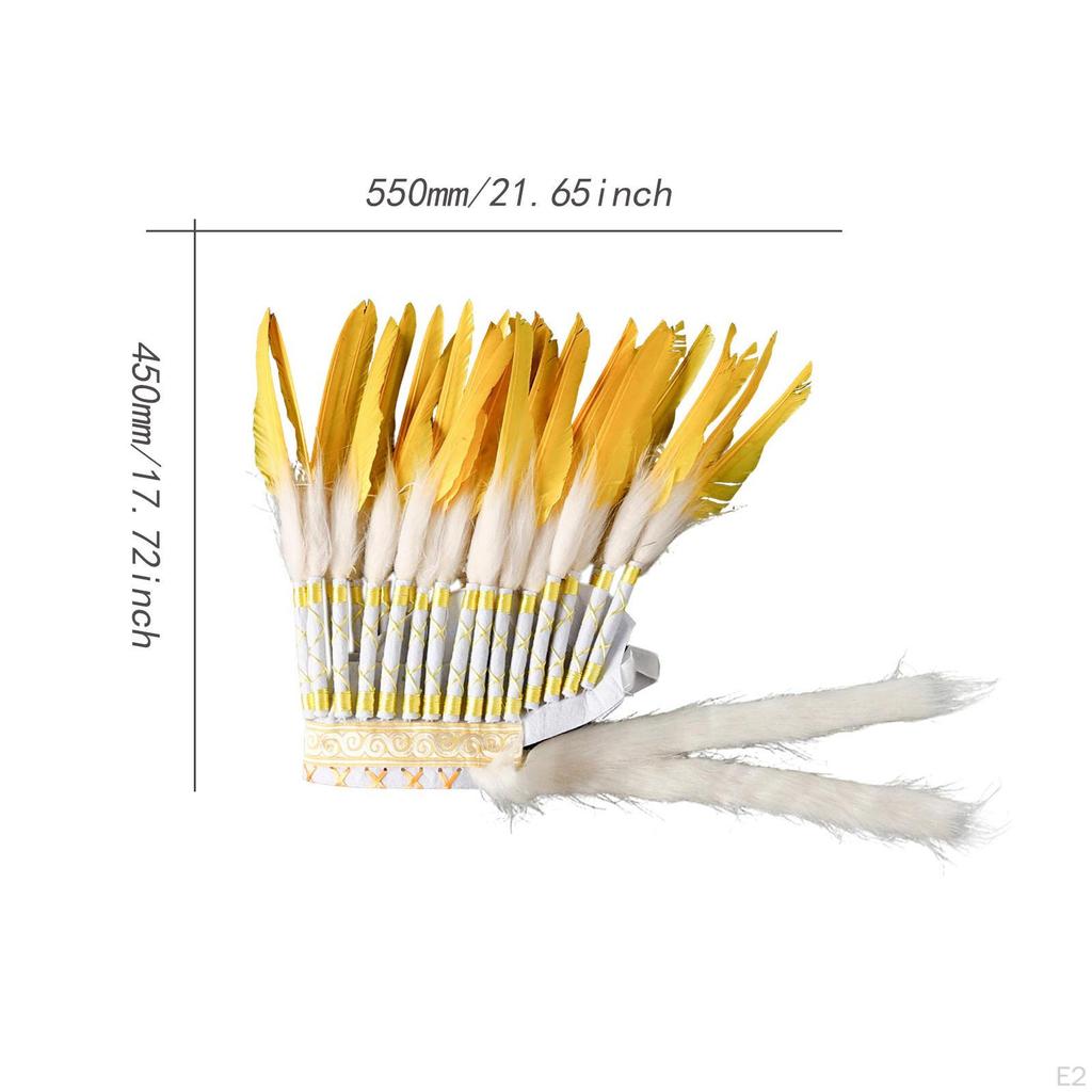 Artificial Feather Headdress ,Chief Costume Headpiece for Halloween Carnival