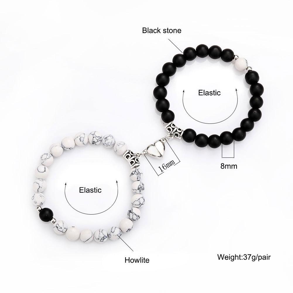 2 Pice Love Magnetic Friendship Bracelets Matching Bracelets for Couple Best Friends Bracelets Birthday Jewelry for Women Girls