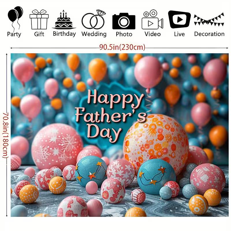 2D Father's Day Celebration Backdrop Balloon Photography Background