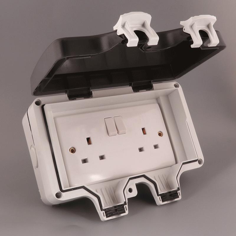 British Outdoor Waterproof IP66 Socket, European/German Standard Waterproof Box