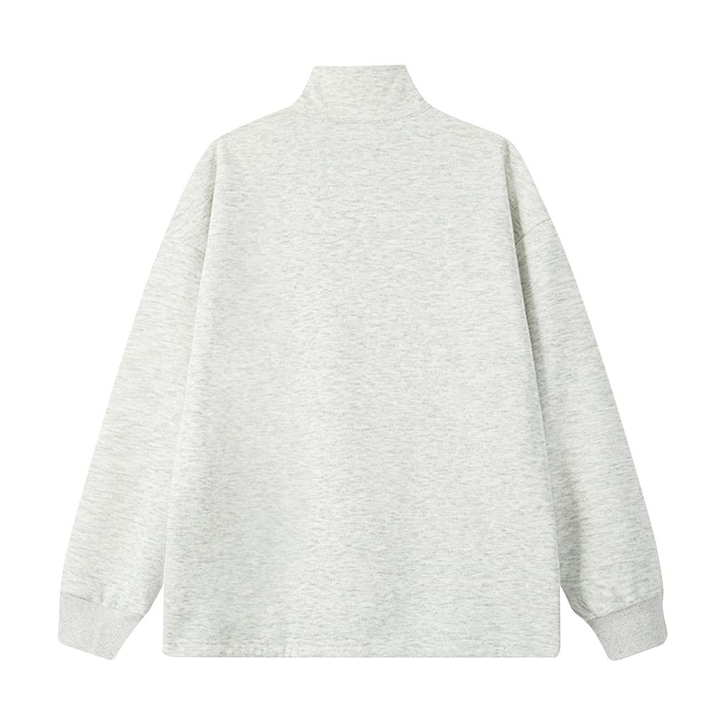 Stand Up Collar Half Zipper Fleece Sweatshirt Fashionable Casual Sports Top