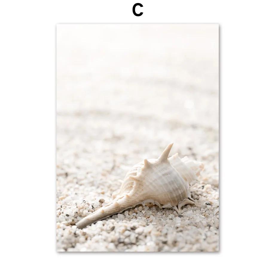 Beach Shell Starfish Bridge And Prints Wall Art Nordic Posters Canvas Painting Wall Pictures For Living Room Marine Style Decor