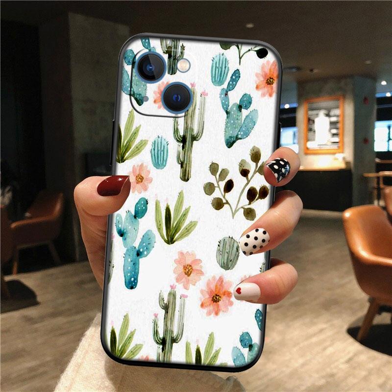 IK74 Watercolour Cacti New High-End Shell Phone Case for Redmi Note 13 14 Pro+ Plus A3 A3X 13X 13C 13R 14S 14C 14R