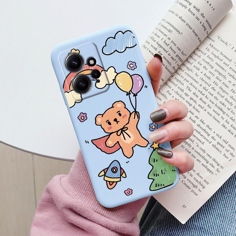 Чехол с цветами для телефона Redmi Note 12 4G Чехол Мультяшная сова Милое сердце Рисунок Мягкий силикон Fundas для Xiaomi Redmi Note12 5G