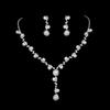 Bridal Accessories, Alloy Elegant Pearl Necklace, Earrings, Jewelry Set, Full Diamond Dress Accessories for Women