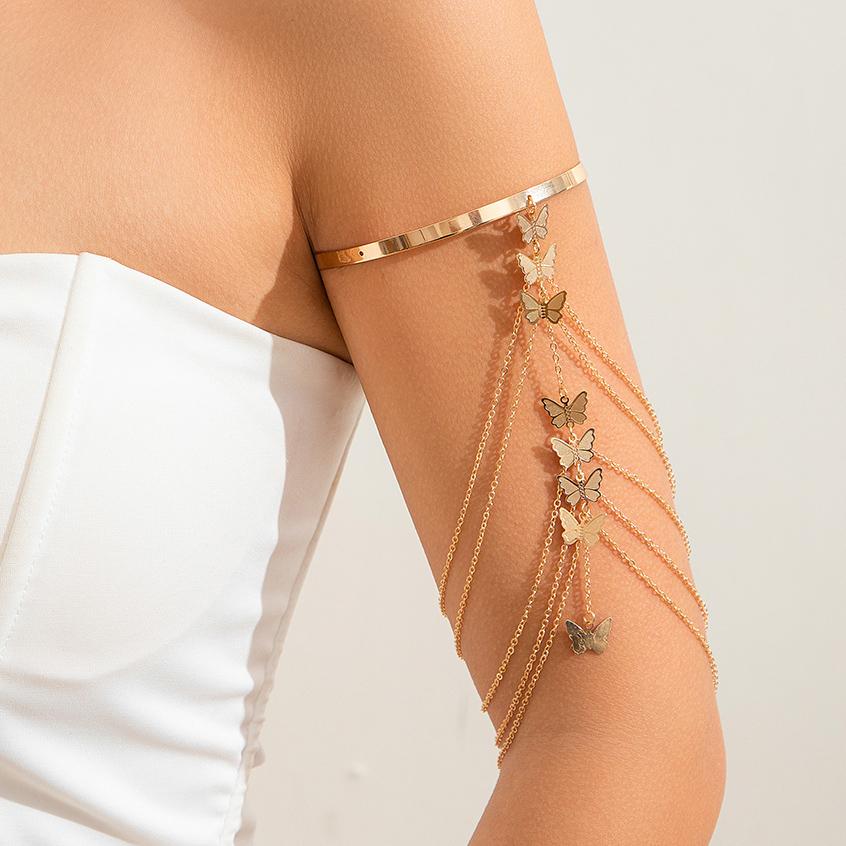 Ingemark 17 Styles Boho Crystal Pendant Cuff Open Bangles for Women Wed Bridal Goth Tassel Link Arm Bracelets Party Zircon Gift