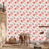 Wallpaper Flowers coral, white, light gray and cream 50x1000