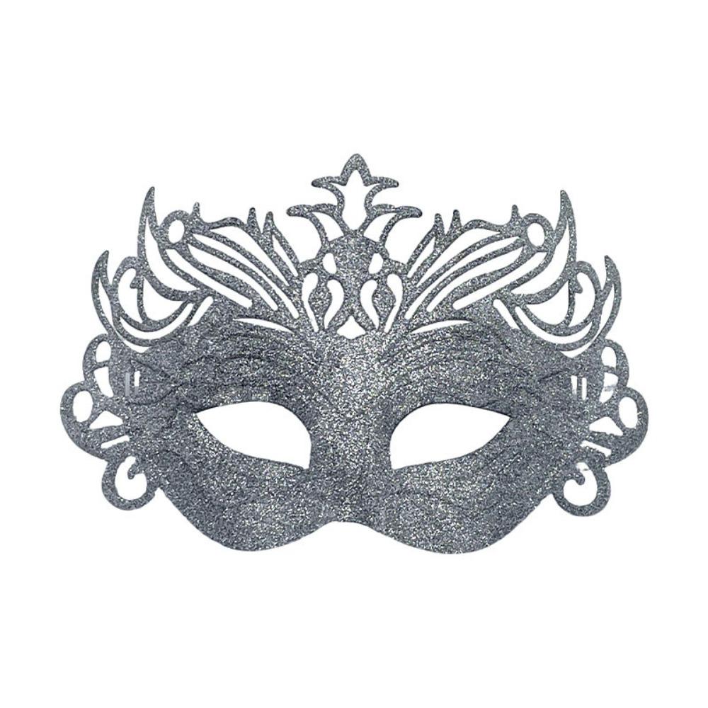 Half Face Design Glitter Crown Mask Sparkle Finish Role Playing Mask Party Mask Accessory Adults