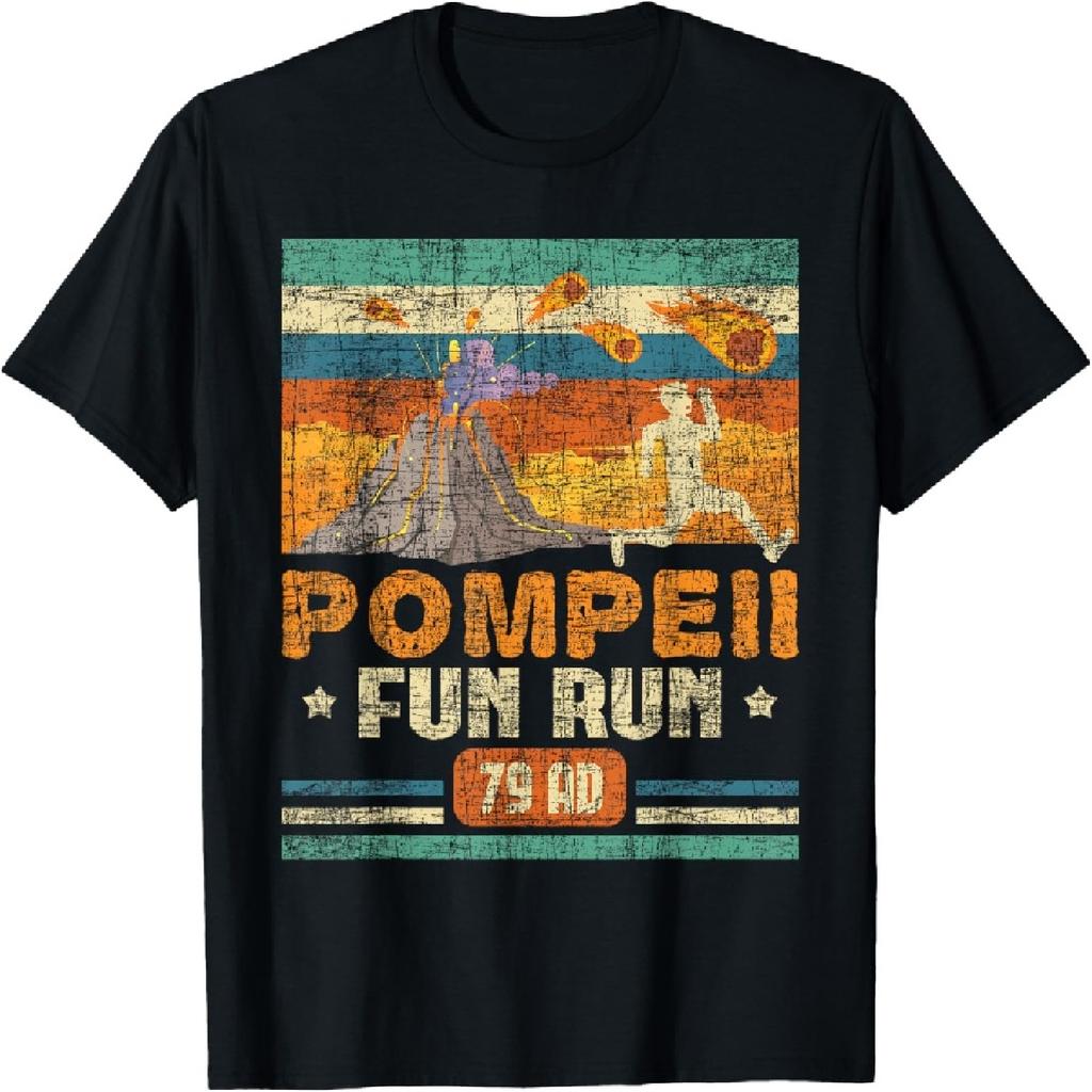 Смешные футболки "Вулкан Помпеи Fun Run" - География Вулканолог Вулканология Футболка, Черная