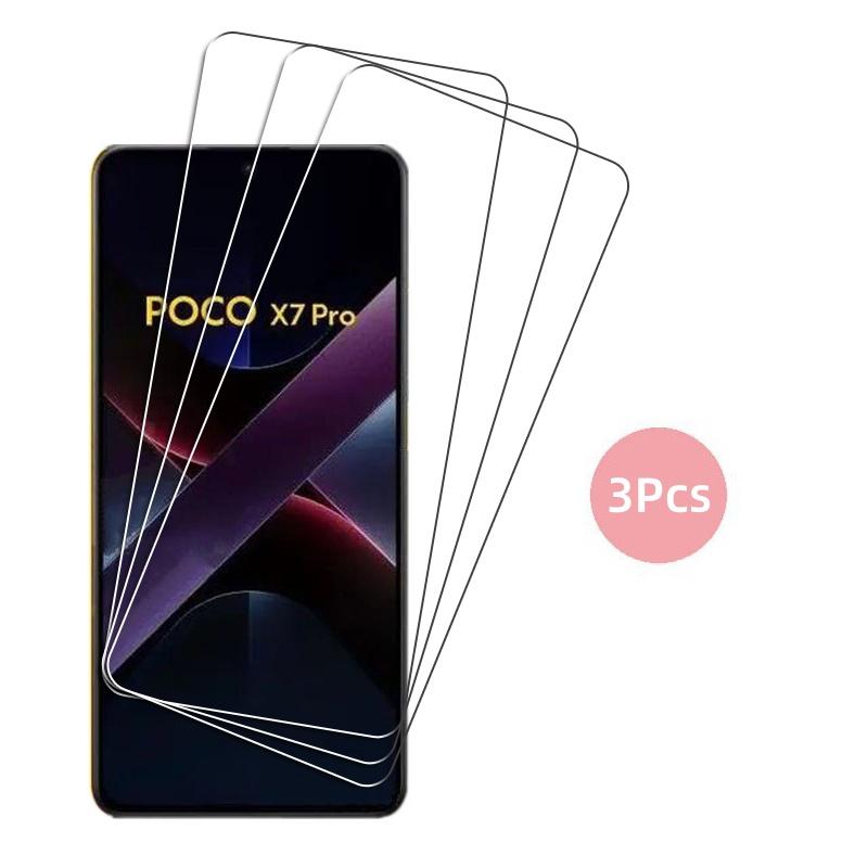 Полное прозрачное стекло для Poco X7 Pro Закаленное стекло для Xiaomi Poco X7 Pro Защитная пленка для экрана HD Защитная пленка для телефона Poco X7 Pro