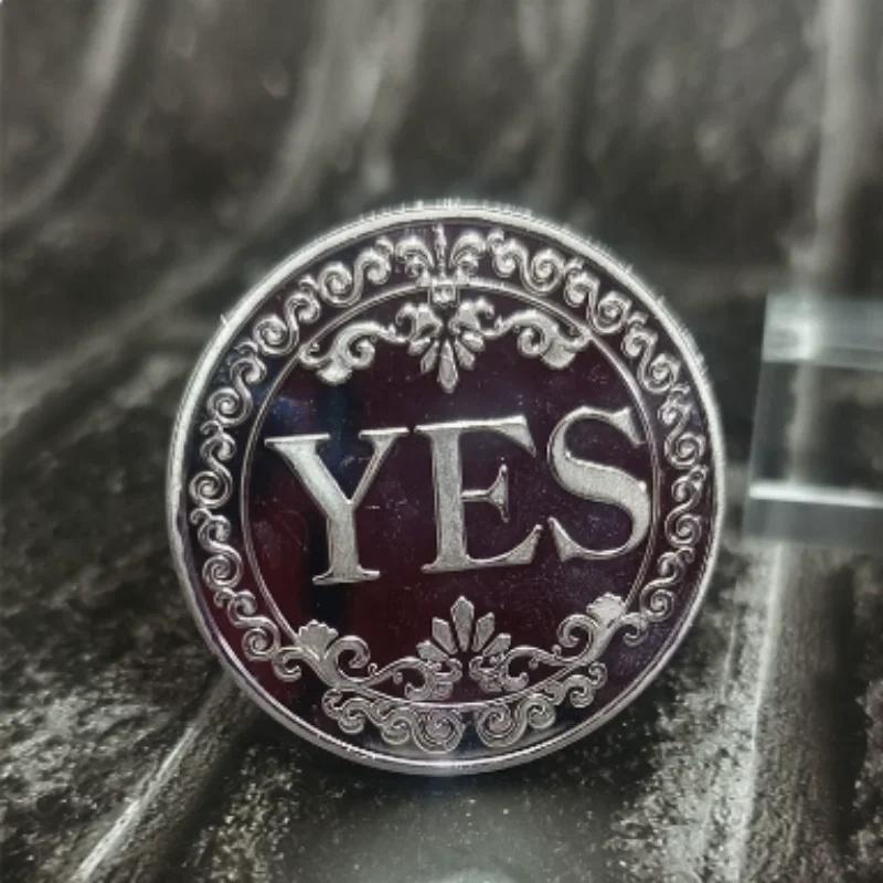 1/2/3pcs Yes No Decision Coin Gold Silver Copper Lucky Commemorative Coin Pocket Fortune Game Coin for Choice Making