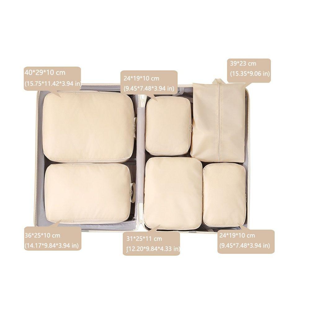 6Pcs/Set Large Capacity Luggage Compression Bag Washable Space-Saving Travel Organizer Bags Folding Portable Packing Cubes Set