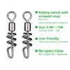 20PCS Stainless Steel Fishing Rolling Swivel 2#-10# Snap Change Connector  Fishing Hook