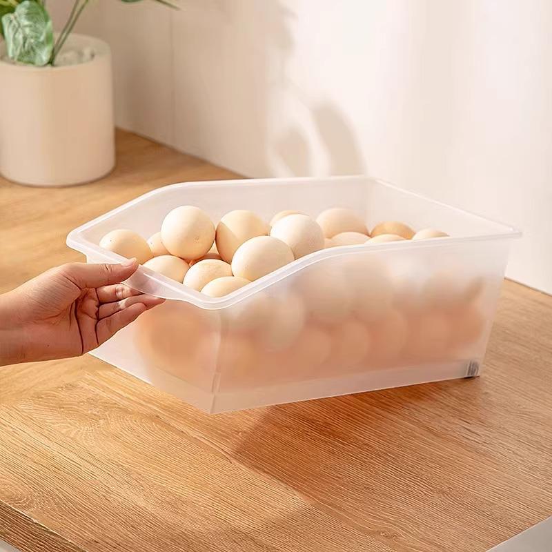 Egg & Beverage Dispenser Basket: Pull-Out Storage Box for Refrigerator & Freezer