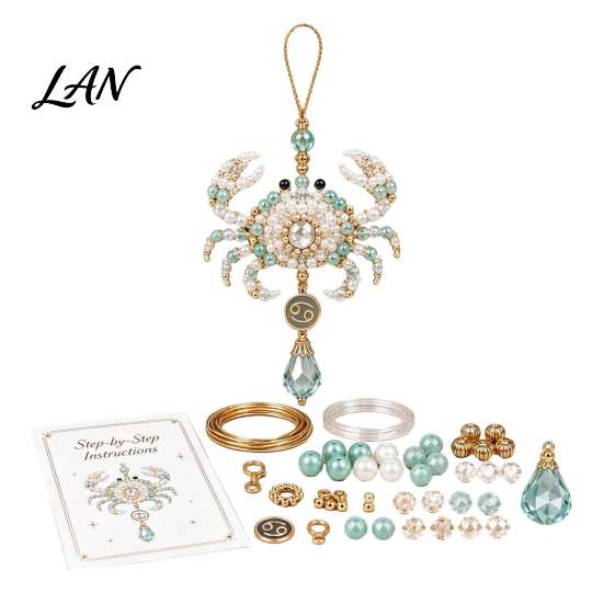 Mother Daughter Craft Projects 12 Zodiac Blessing Beaded Ornament DIY Kit, Beginner Friendly Sign Custom Symbol Keepsakes Beading Set, Hanging