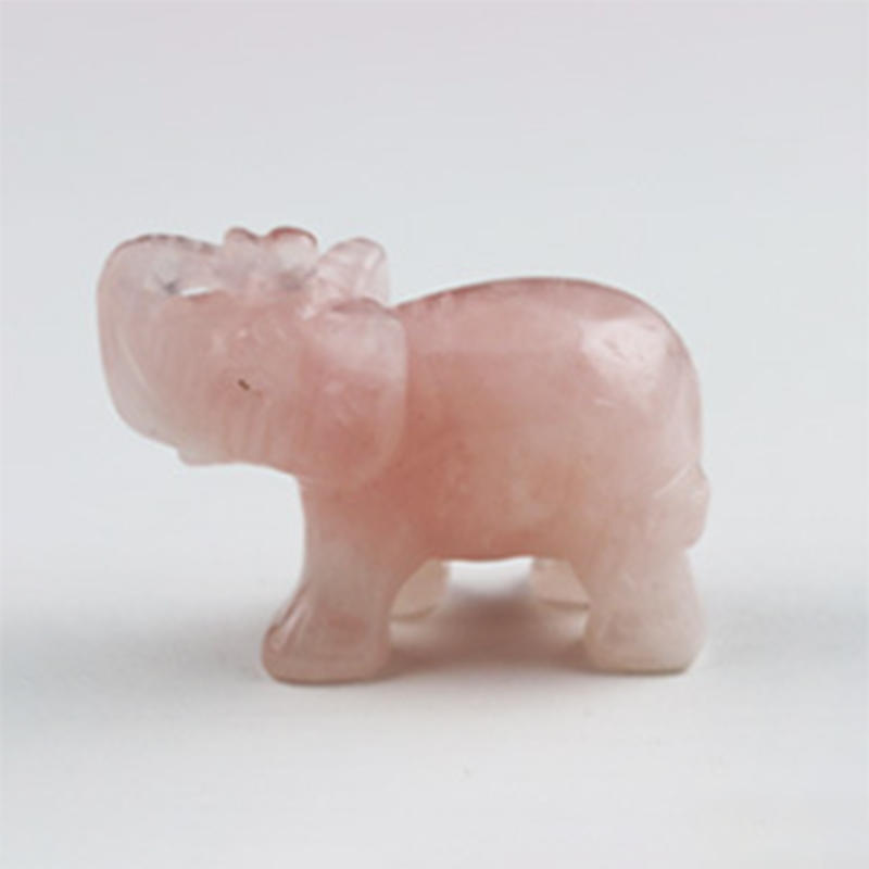 Natural Stone Elephant Statue Traditional Handcrafted Animal Shape Stone Small Home Decor Desk Ornament Exquisite Home Office Shop Car Decor Gift