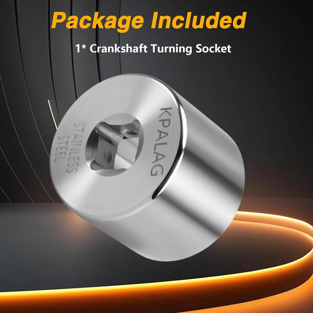 Stainless Steel SBC Crank Crankshaft Turning Socket Compatible With Small Block Chevy 1955-2000 V8 1978-2006 200/262