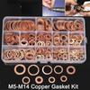 200 Pcs Copper Gasket Nut&Bolt Sets Fastener Screw Washers Sets M5-M14 MYY