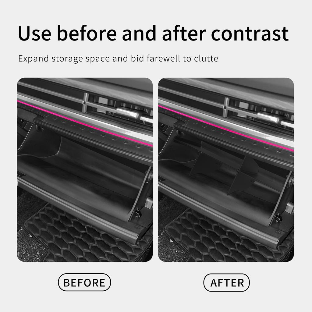 Для Hyundai Santa Fe 2025 2025 Разделитель перчаточного ящика Чехол для хранения Органайзер-лоток Аксессуары для интерьера автомобиля Черный