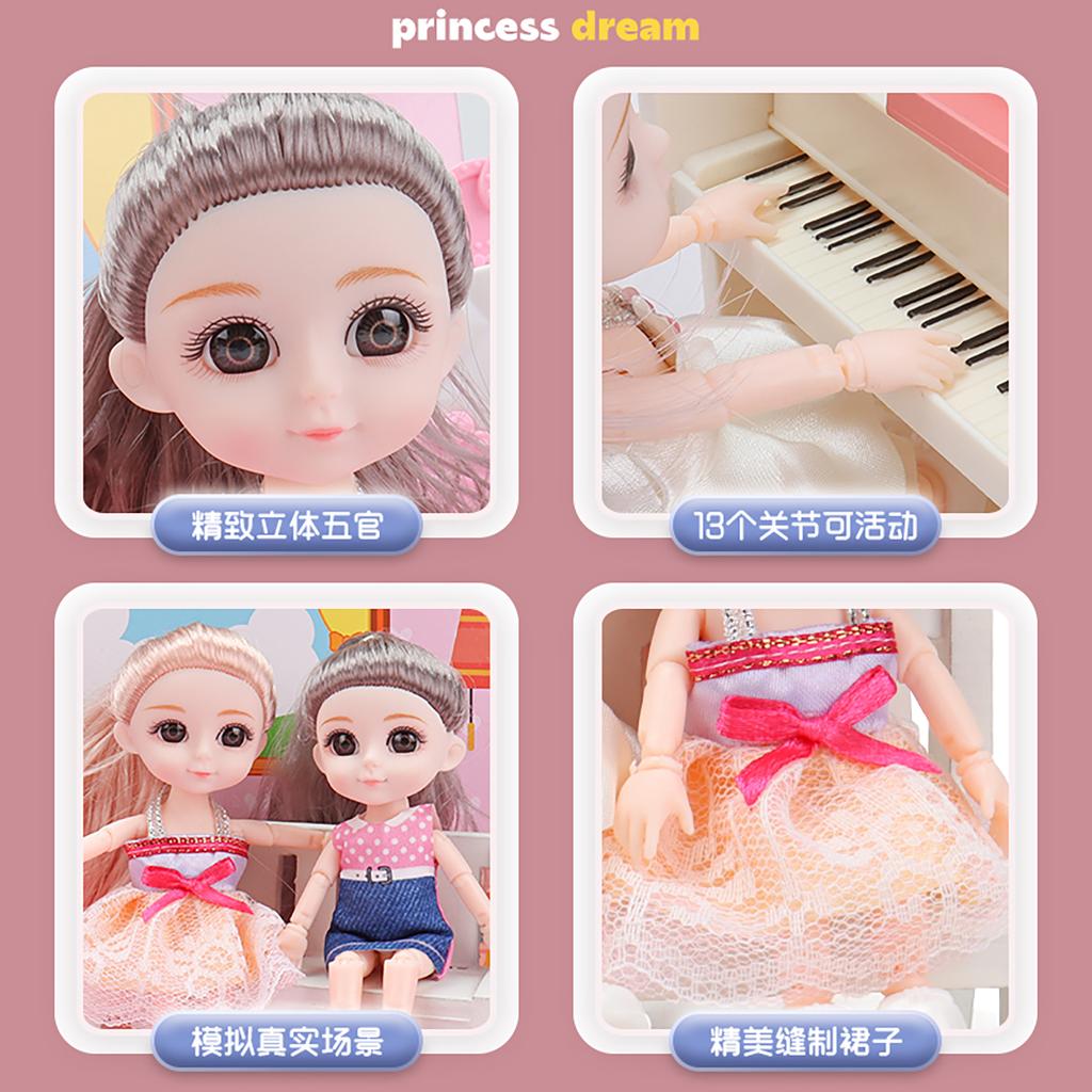 Barbie Doll Dreamy Bedroom Small Bed Small House Bedroom Pet Children's Toy Girl Play Toy