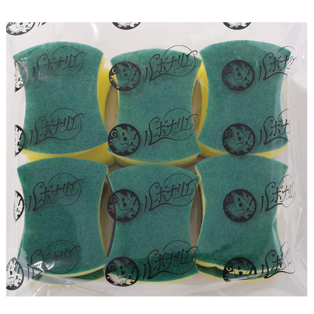 Rubonarie Double-Sided Sponges for Kitchen Use, Set of 12 (Green/Yellow)