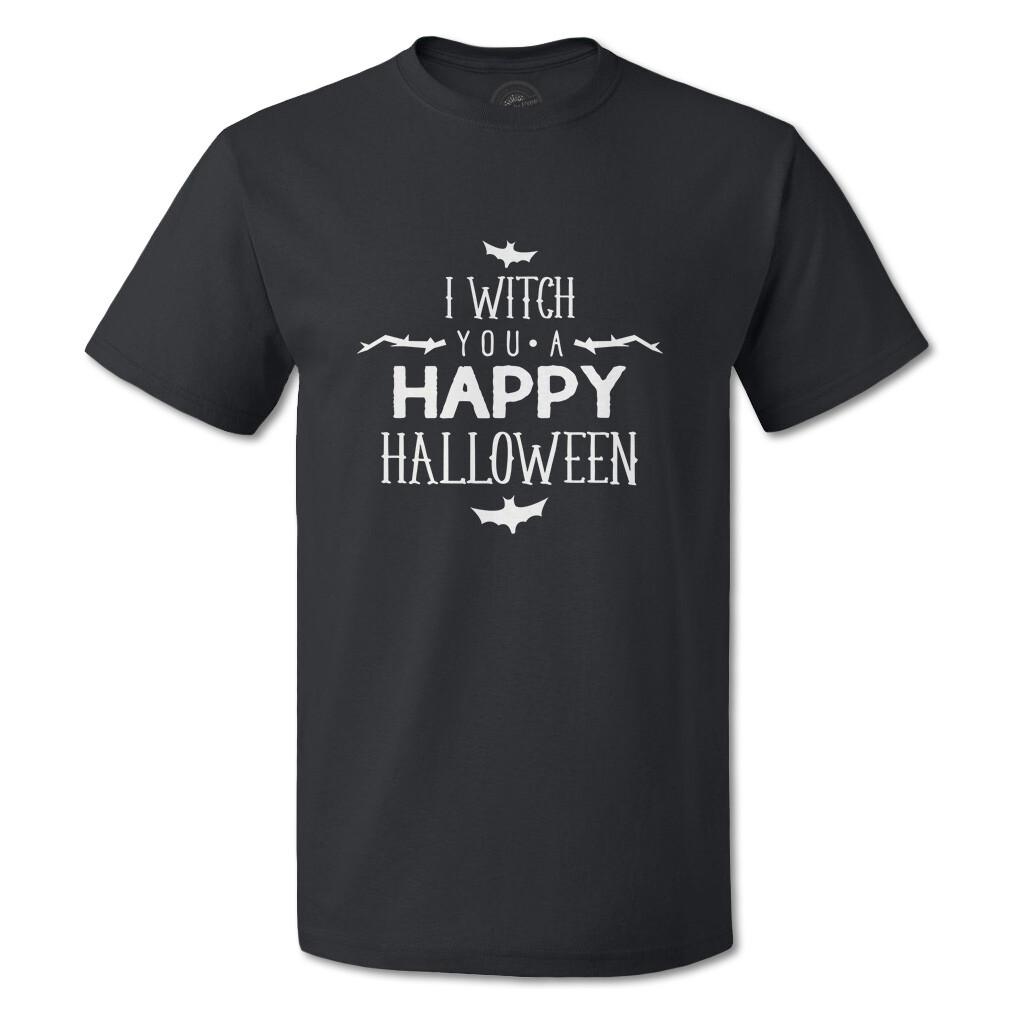 Funny Graphic T Shirts I Witch You A Happy Halloween Bats Cotton Fright Top