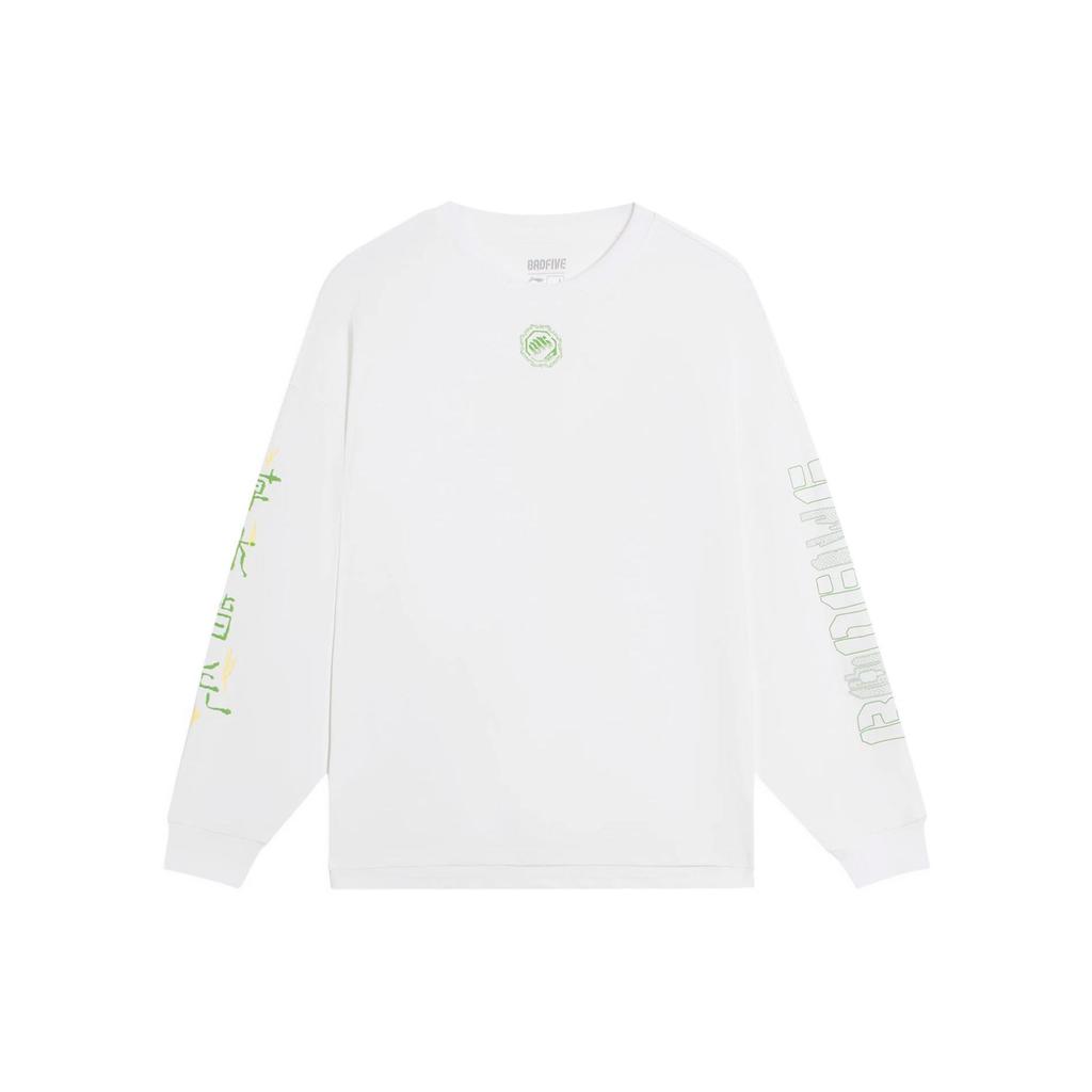 Подкладка Badfive, Свободная футболка с китайским иероглифом и круглым вырезом, с длинными рукавами, топы унисекс, белые AHSS727-1