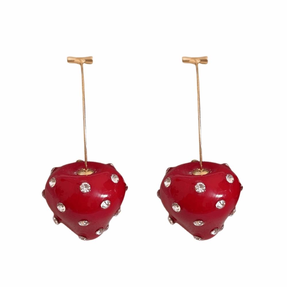 Fashion Jewelry Chinese New Year Earrings Rhinestone Red Drop Earrings  Women New Year Gift