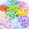 200Pcs 8mm Colorful Elastic Ball DIY Sewing On Patches Home Decoration Appliques Crafts Accessories