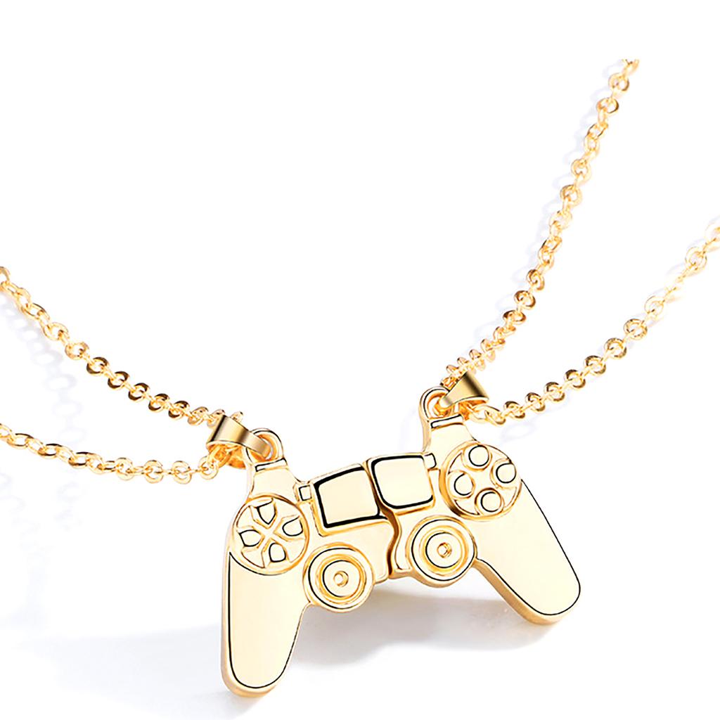 Магнитное ожерелье для пар, ожерелье из металлического сплава с подвеской в ​​виде геймпада, игровая консоль