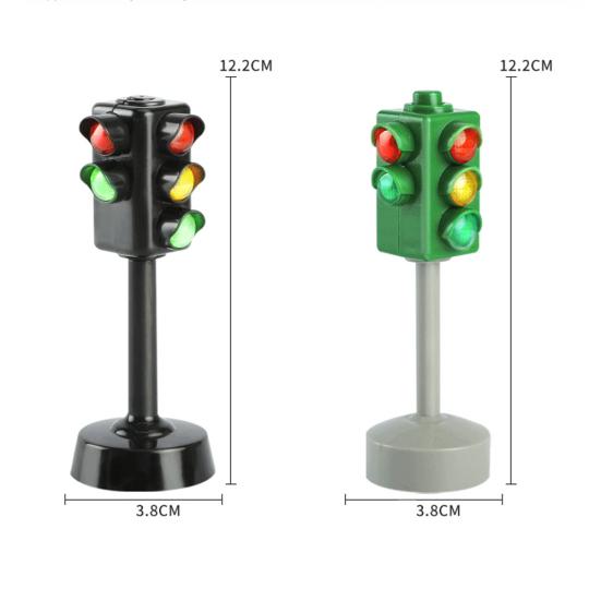 Мини Дорожные Знаки Светофор Блок со Звуком LED Игрушка для Обучения Безопасности Детей