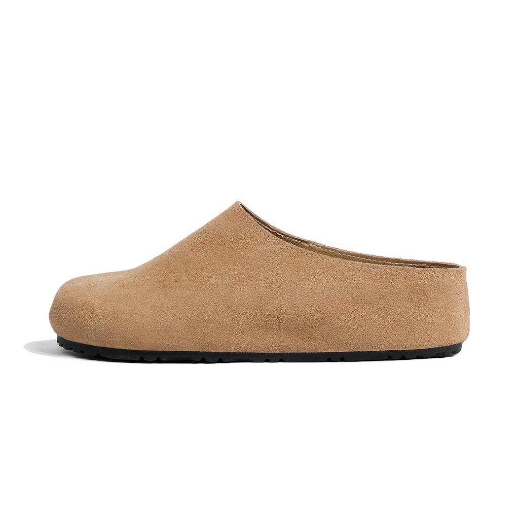 Cowhide Version~ Genuine Leather Birkenstocks, Women's Bag Head, Thick-soled Half-slippers, Lazy People Wear One Pedal, Inner Height-increasing