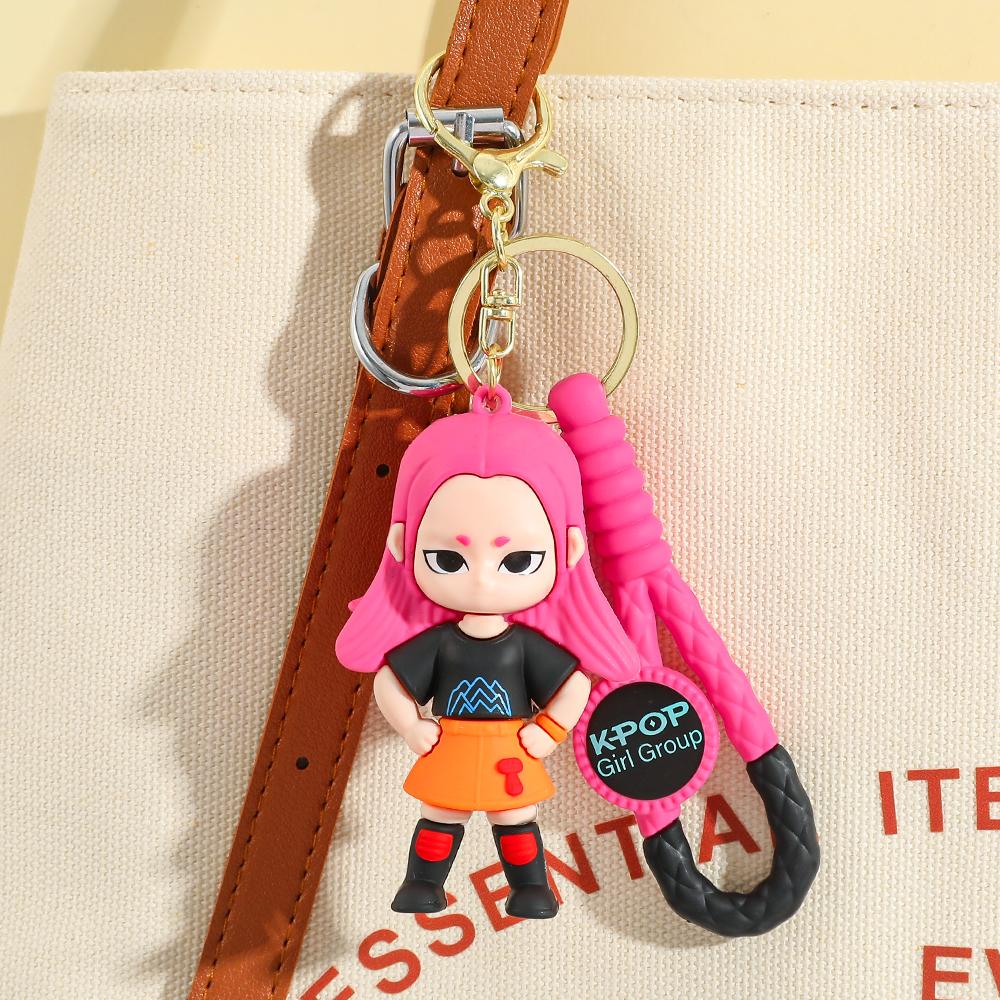 KPOP Demon Hunter Keychain Tiger character PVC graphic keychain Cute Harajuku style keychain knickknacks for Halloween gifts
