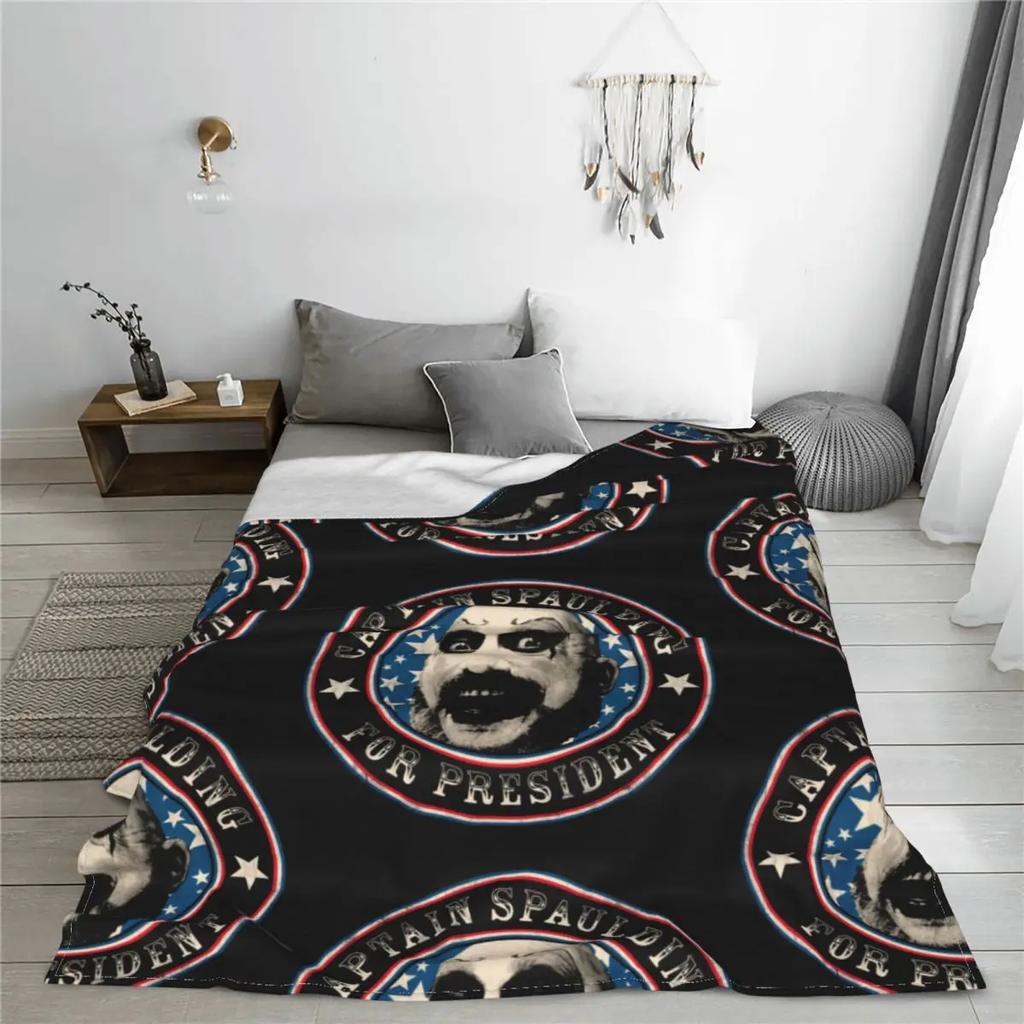 Одеяла Капитана Сполдинга Флисовые Rob Zombie Devils Reject Дом 1000 трупов Пледы для машины дивана дивана покрывала