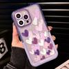 Мультфильм Фиолетовый Любовь Релиф Сердце Симпатичная Подставка-держатель для Iphone 13 12 Promax 11 14 Pro Max Противоударная задняя крышка чехол для телефона