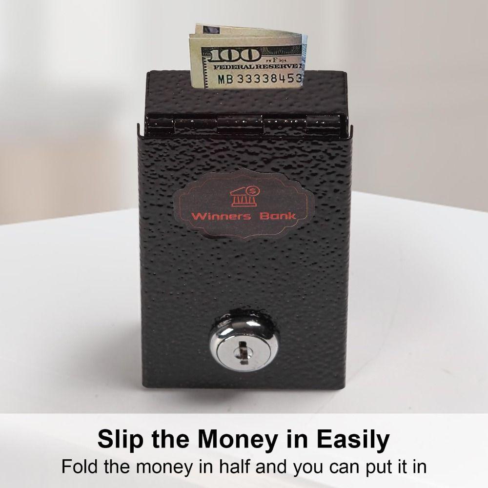 Metal Winner Bank with Key Money Safe New Mini Lock Box