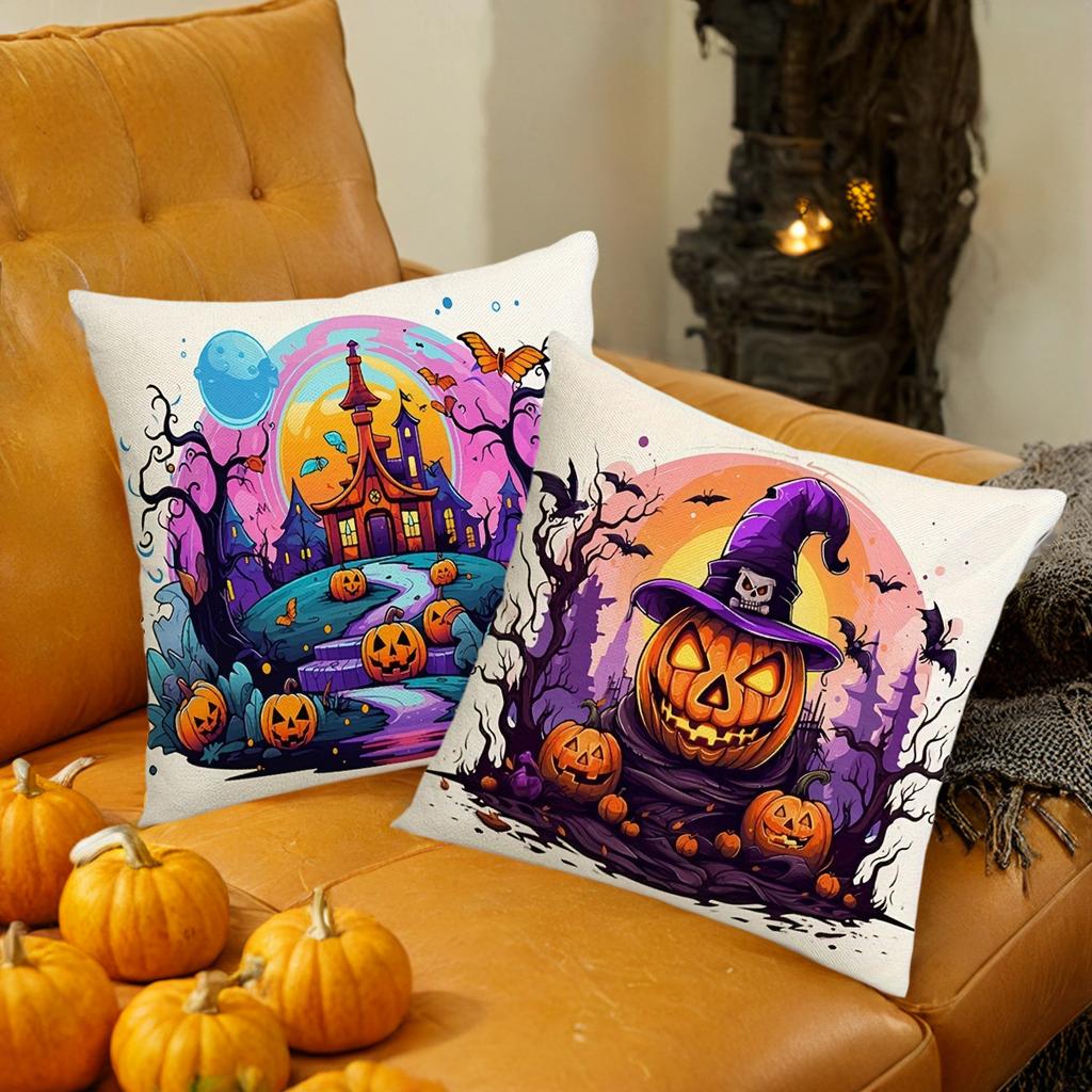 1pc Halloween Pumpkin Pillow Covers, Pumpkin Ghost Halloween Decoration, Halloween party atmosphere decoration, Halloween
