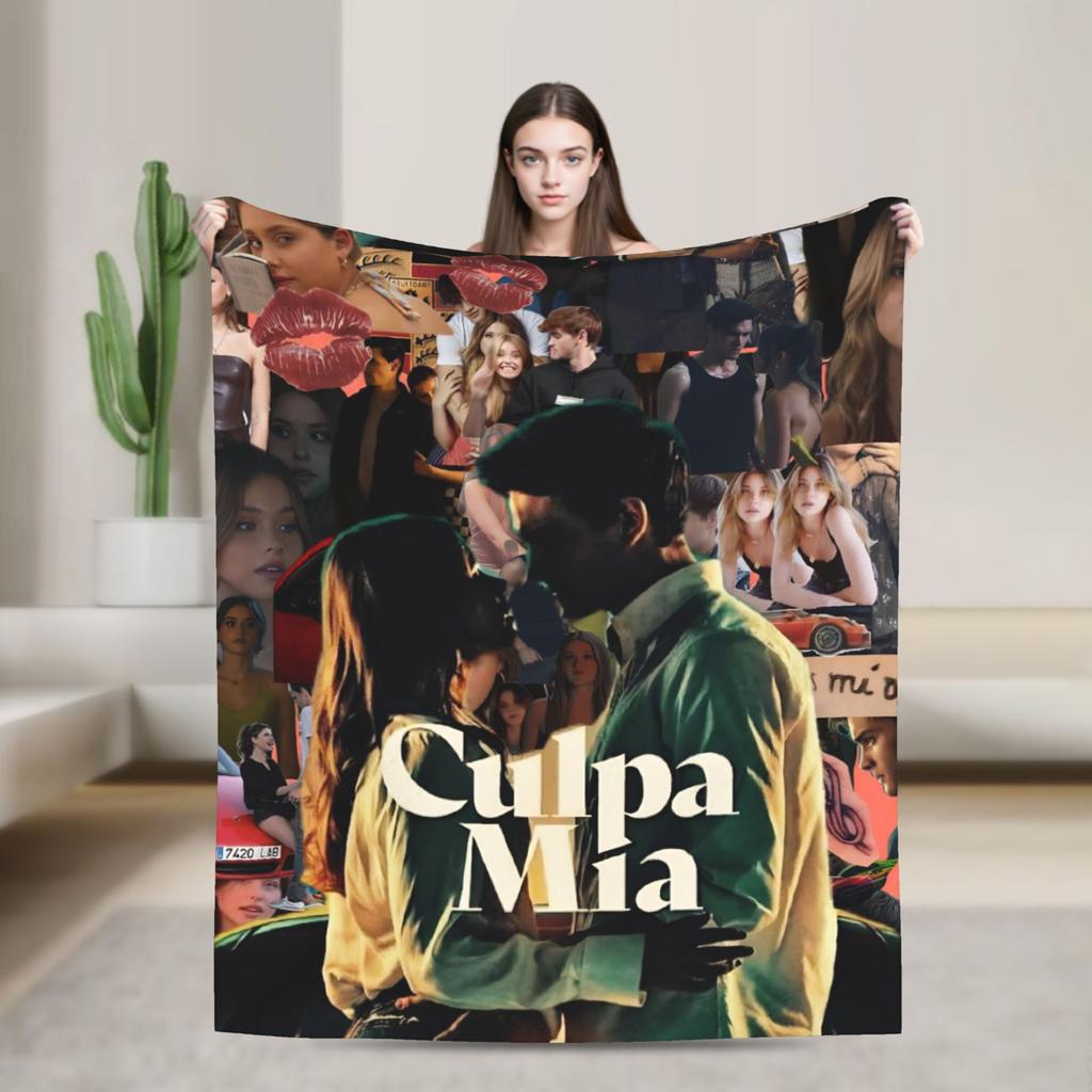 Film Culpa Mia Super Warm Blanket Airplane Travel Plush Throw Blanket Comfortable Couch Chair Flannel Bedspread Sofa Bed Cover