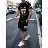 2025 Summer New 3D Printed Men's Suit Chicago 777 Printed T-shirt Men's Short-sleeved Tracksuit Football T-shirt Plus Shorts