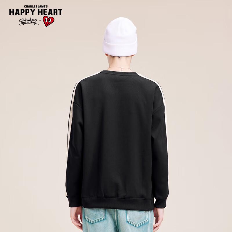 Charles Men's Heart Embroidered Loose-Fit Round Neck Sweatshirt