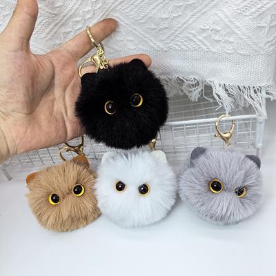 Милые плюшевые брелоки для ключей в виде кошки, мягкая игрушка, кукла-кошка с большими глазами, брелки для женской сумочки, украшение, подарок для детей