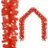 VidaXL Christmas Garland with LED Lights Artificial Garland Decoration Garland Ornament Garden Backyard 329197