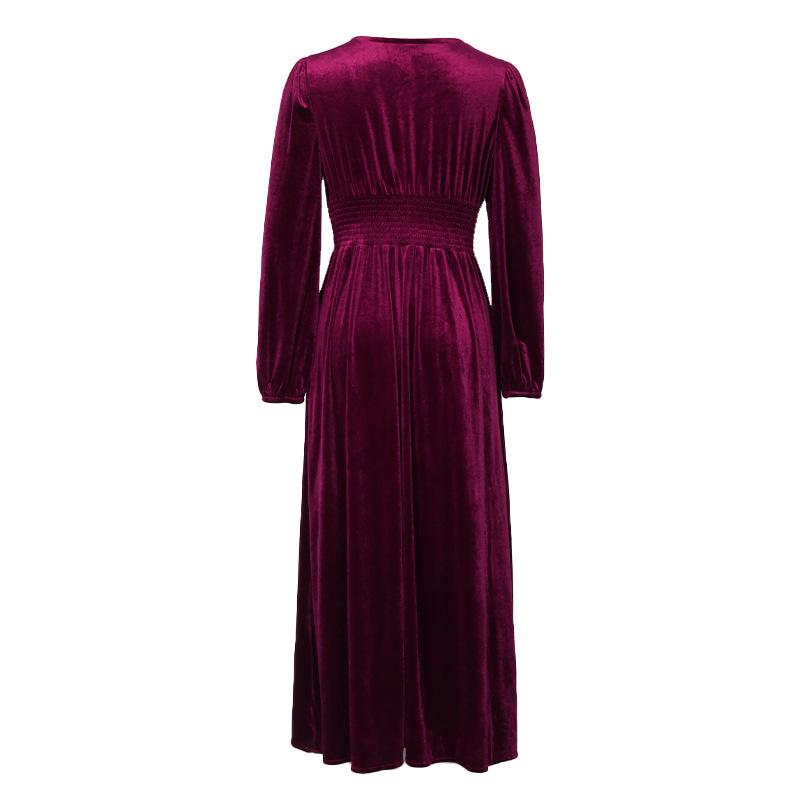 Весенние и осенние женские платья. Бархатные трикотажные платья. Темпераментные элегантные длинные платья.