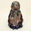 90*90cm Satin Silk Square Scarf Woman Fashion Kerchief Neck Head/Hair Scarves Bandana Handkerchief Leopard Print Chain Headscarf