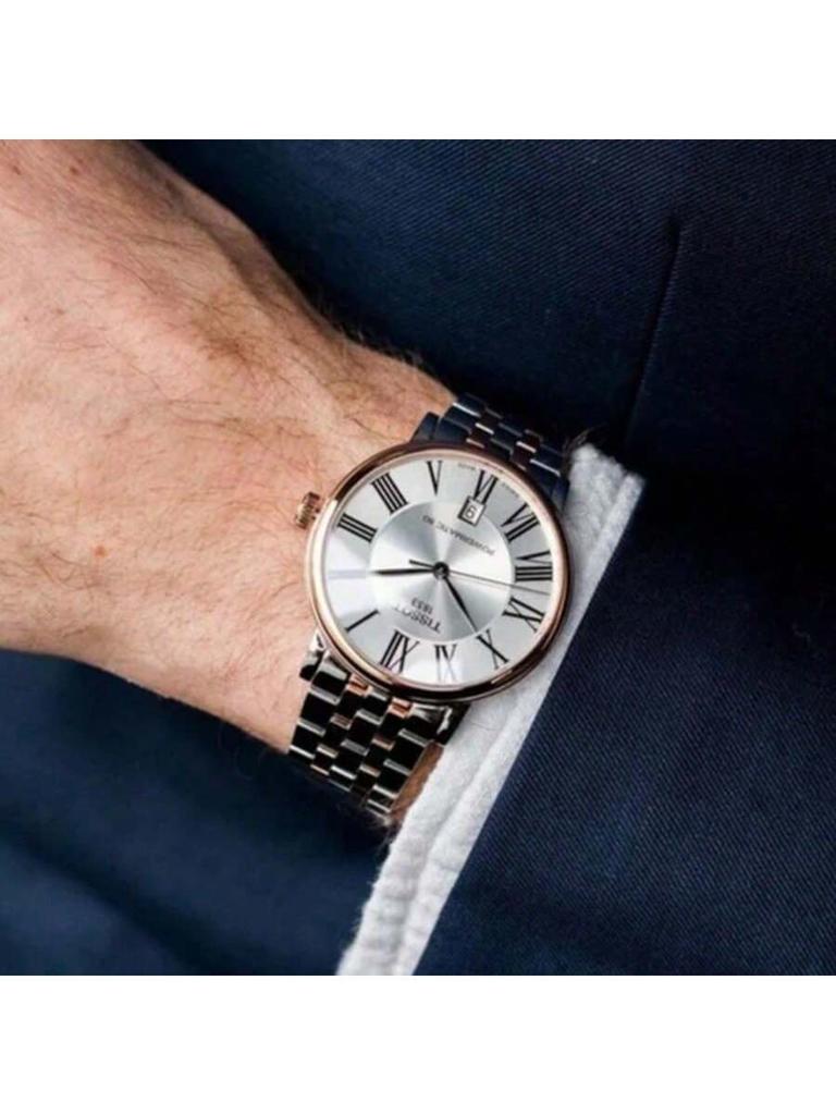 Tissot Серия Carson Zenme, автоматический механический механизм, модные и классические мужские часы, Rui Watch, белый циферблат 40 мм, T122.407.22.033.00