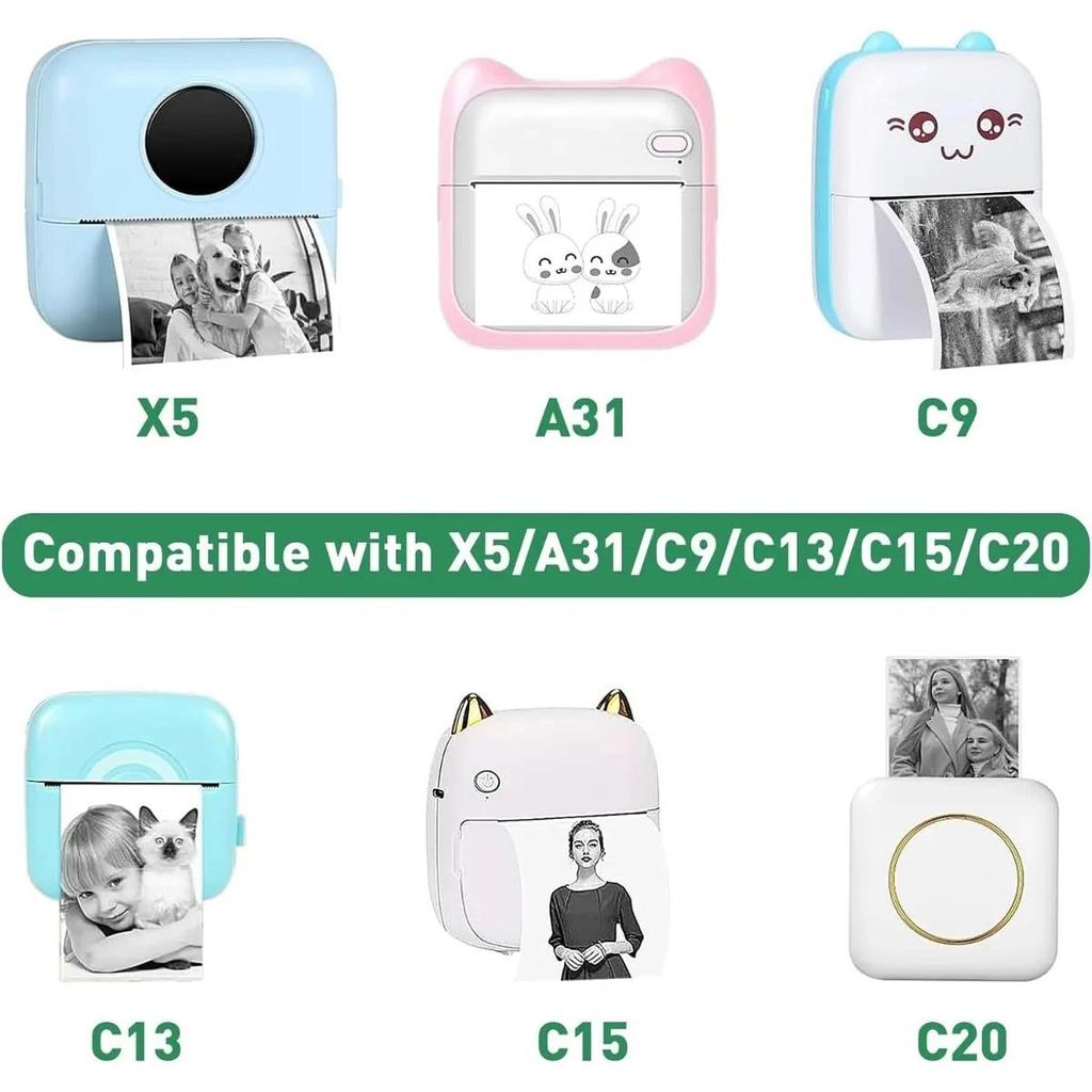 20PCS Mini Printer Paper Thermal Self-adhesive Paper, Labels, Photos, Notes, 5.7 X 2.5cm