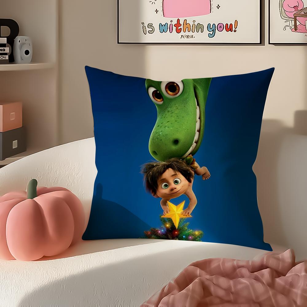 Prehistoric Cartoon DDinosaur In Charge Cushion Cover Pillowcase Short Plush Invisible zipper Room Sofa Cushion Cover