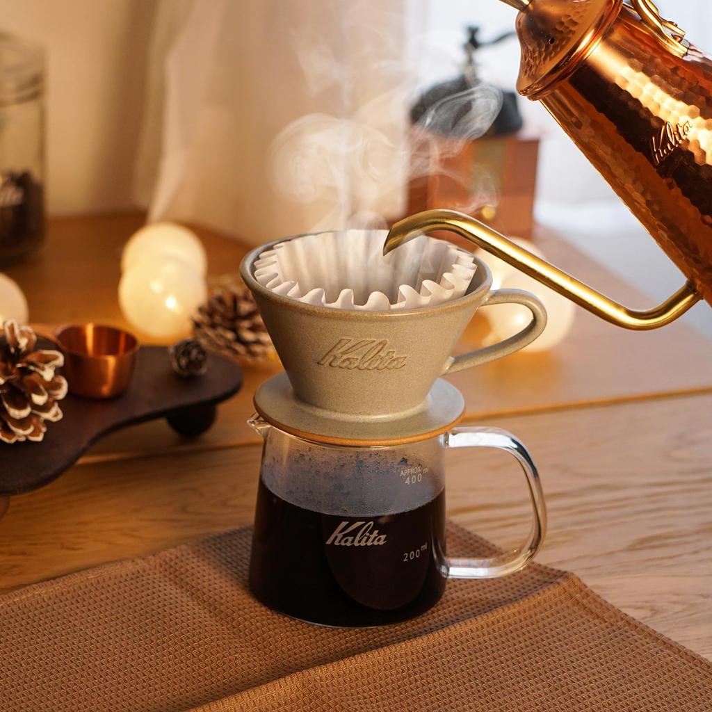 Kalita Кофейная воронка Kalita Mino Ware Керамика с высокой теплоемкостью для 2-4 человек DACHI & Kalita MI185 Песочно-бежевый #02101 Серия Wave Сделано в Японии